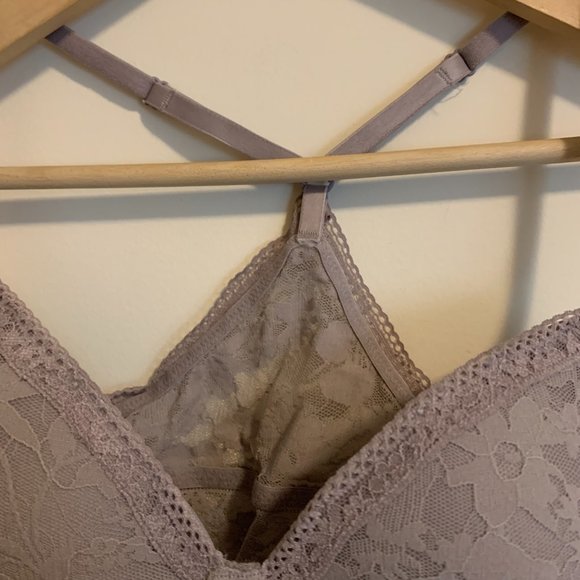 Victoria Secret Gray Lace Bralette Brassiere - Medium - Picture 3 of 7